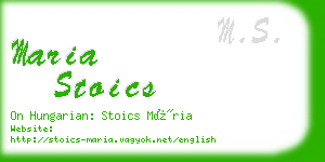 maria stoics business card